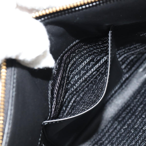 PRADA Shoulder Bag Safiano leather Black Gold Auth am10022V