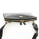 PRADA Shoulder Bag Safiano leather Black Gold Auth am10022V-6