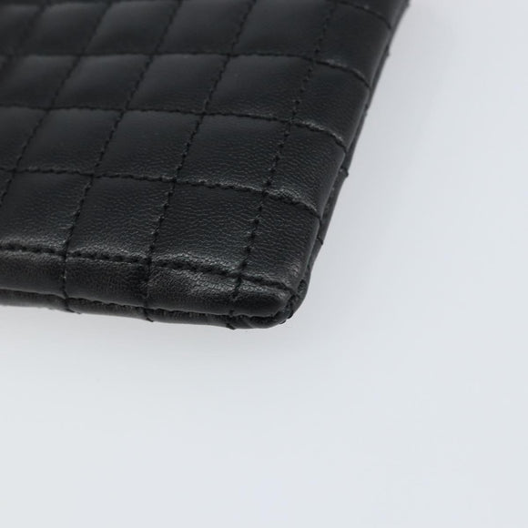 CELINE CCharm Coin Purse Leather Black Gold Auth am10025V