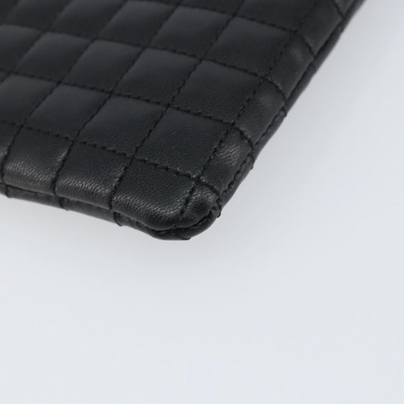 CELINE CCharm Coin Purse Leather Black Gold Auth am10025V