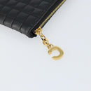 CELINE CCharm Coin Purse Leather Black Gold Auth am10025V-8
