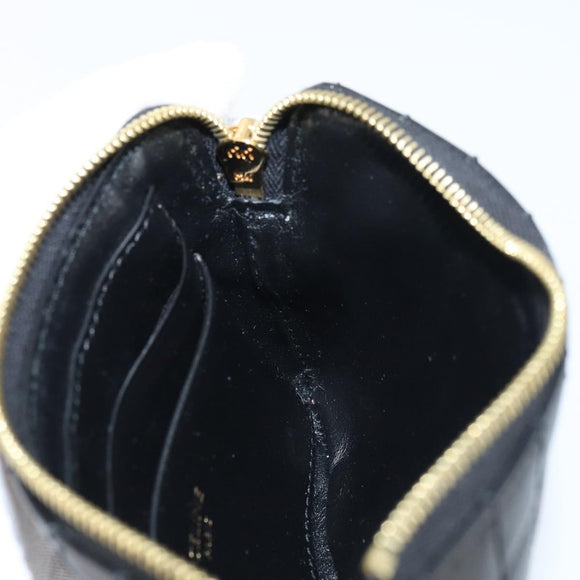 CELINE CCharm Coin Purse Leather Black Gold Auth am10025V
