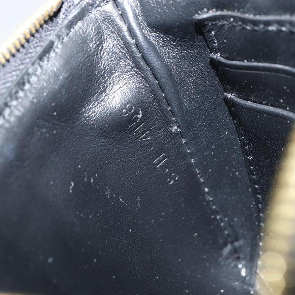 CELINE CCharm Coin Purse Leather Black Gold Auth am10025V