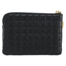 CELINE CCharm Coin Purse Leather Black Gold Auth am10025V-2