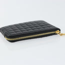 CELINE CCharm Coin Purse Leather Black Gold Auth am10025V-5