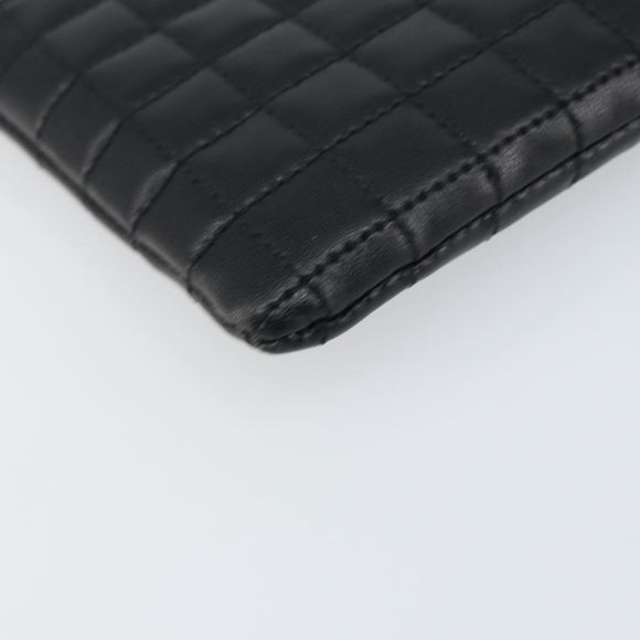 CELINE CCharm Coin Purse Leather Black Gold Auth am10025V