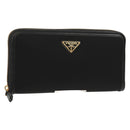 PRADA Long Wallet Leather Nylon Black Gold 1ML506 Auth am10026V-1