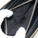 PRADA Long Wallet Leather Nylon Black Gold 1ML506 Auth am10026V-9