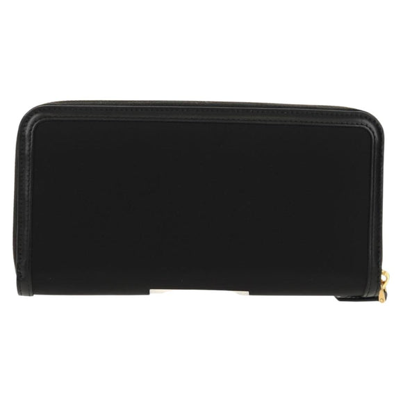 PRADA Lange Geldbörse Leder Nylon Schwarz Gold 1ML506 Auth am10026V