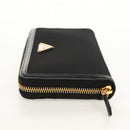 PRADA Lange Geldbörse Leder Nylon Schwarz Gold 1ML506 Auth am10026V-3