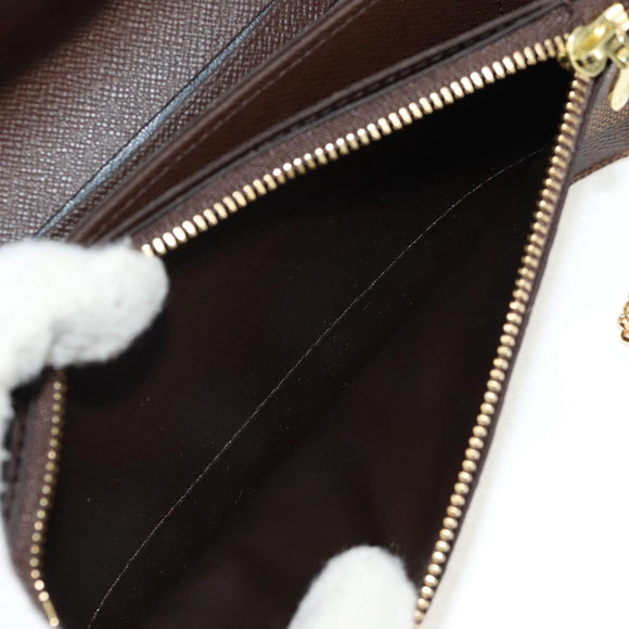 LOUIS VUITTON Damier Ebene Portefeuille Accordion Wallet N60002 LV Auth am10027V