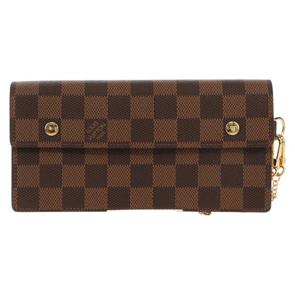 LOUIS VUITTON Damier Ebene Portefeuille Accordion Wallet N60002 LV Auth am10027V