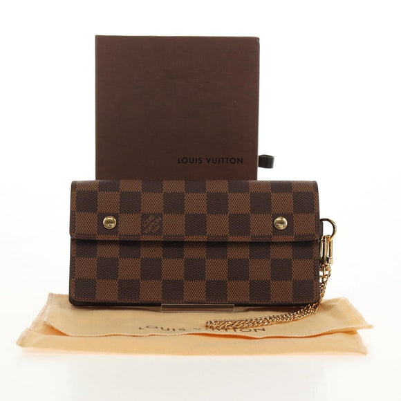 LOUIS VUITTON Damier Ebene Portefeuille Accordion Wallet N60002 LV Auth am10027V