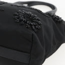 PRADA Beads Hand Bag Nylon Black Silver Auth am10030V-8