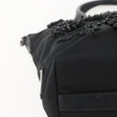 PRADA Beads Hand Bag Nylon Black Silver Auth am10030V-15