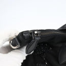 PRADA Beads Hand Bag Nylon Black Silver Auth am10030V-9