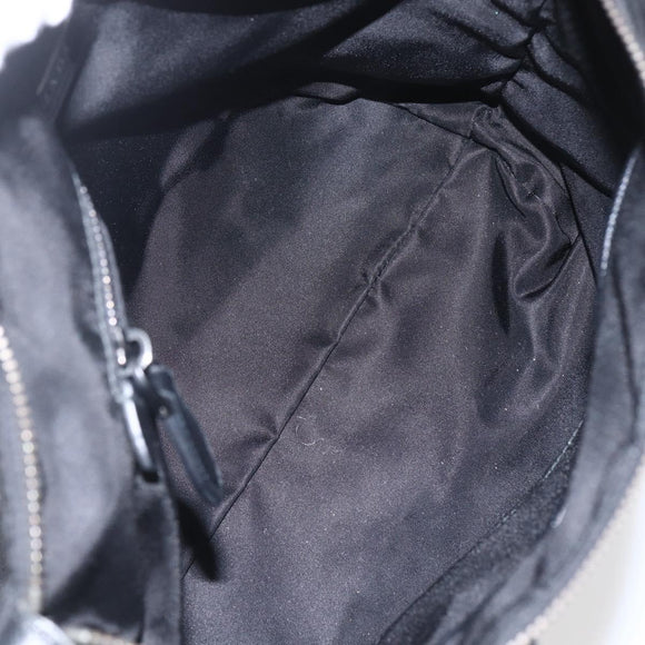 PRADA Beads Hand Bag Nylon Black Silver Auth am10030V