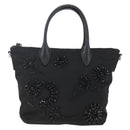 PRADA Beads Hand Bag Nylon Black Silver Auth am10030V-13