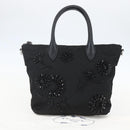 PRADA Beads Hand Bag Nylon Black Silver Auth am10030V-12