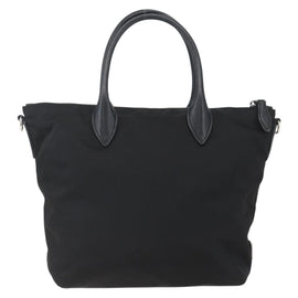 PRADA Beads Hand Bag Nylon Black Silver Auth am10030V - 0