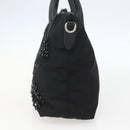 PRADA Beads Hand Bag Nylon Black Silver Auth am10030V-4