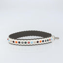 FENDI Studs Shoulder Strap Leather 31.5"" White Auth am10032-5