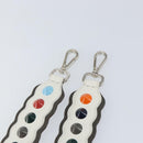 FENDI Studs Shoulder Strap Leather 31.5"" White Auth am10032-6