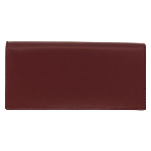 CARTIER Pasha Long Wallet Leather Bordeaux Gold Auth am10035V