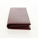 CARTIER Pasha Long Wallet Leather Bordeaux Gold Auth am10035V-5