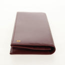 CARTIER Pasha Long Wallet Leather Bordeaux Gold Auth am10035V-6