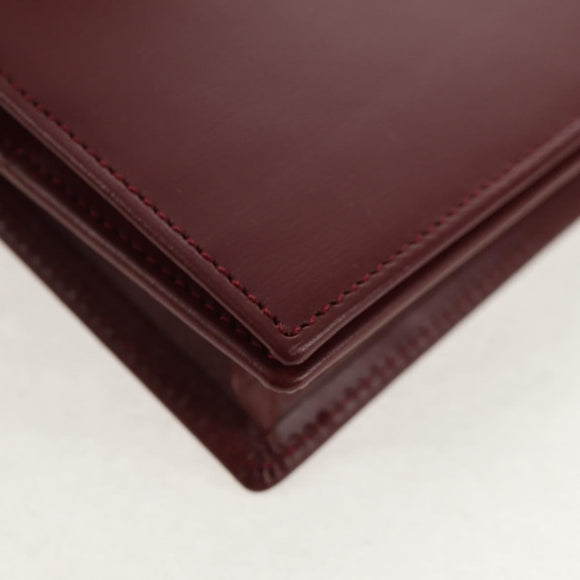 CARTIER Pasha Long Wallet Leather Bordeaux Gold Auth am10035V