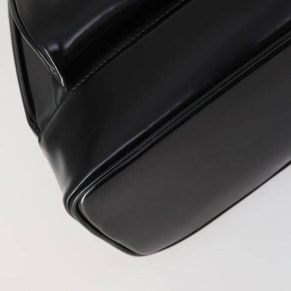 GUCCI Bamboo Body Bag Enamel Black Gold 003 2113 0027 Auth am10040