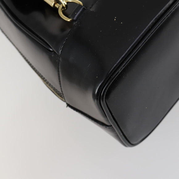 GUCCI Bamboo Body Bag Enamel Black Gold 003 2113 0027 Auth am10040