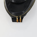 GUCCI Bamboo Body Bag Enamel Black Gold 003 2113 0027 Auth am10040-6