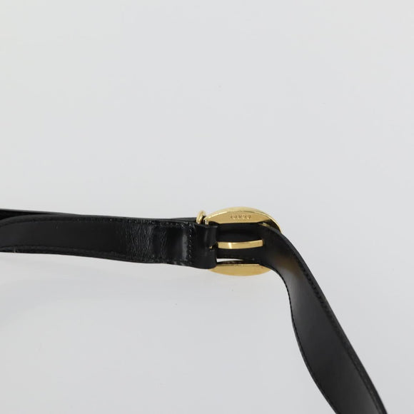 GUCCI Bamboo Body Bag Enamel Black Gold 003 2113 0027 Auth am10040