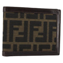 FENDI Zucca Canvas Wallet Black Brown Auth am10042V-1