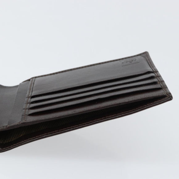 FENDI Zucca Canvas Wallet Black Brown Auth am10042V