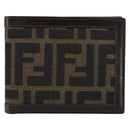 FENDI Zucca Canvas Wallet Black Brown Auth am10042V-2