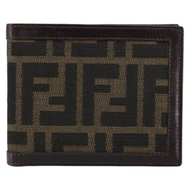 FENDI Zucca Canvas Wallet Black Brown Auth am10042V - 0