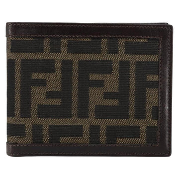 FENDI Zucca Canvas Wallet Black Brown Auth am10042V - 0