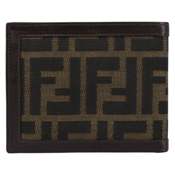 FENDI Zucca Canvas Wallet Black Brown Auth am10042V