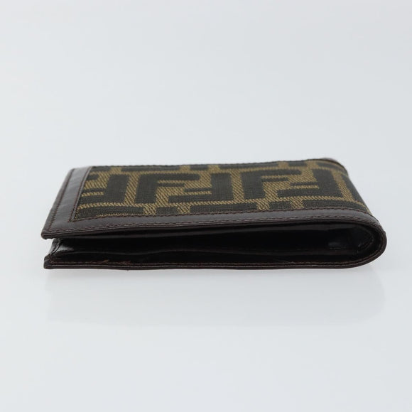 FENDI Zucca Canvas Wallet Black Brown Auth am10042V