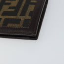 FENDI Zucca Canvas Wallet Black Brown Auth am10042V-8
