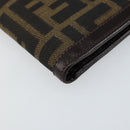 FENDI Zucca Canvas Wallet Black Brown Auth am10042V-9