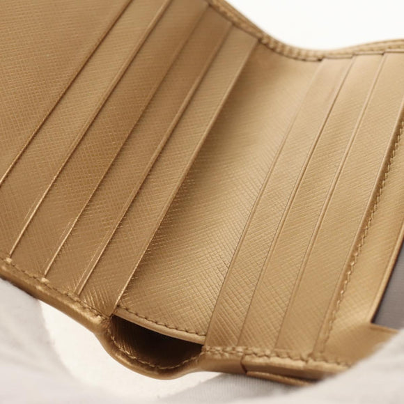 Salvatore Ferragamo Gancini Wallet Leather Gold Auth am10043V