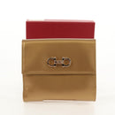 Salvatore Ferragamo Gancini Wallet Leather Gold Auth am10043V-12
