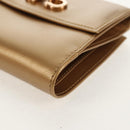 Salvatore Ferragamo Gancini Wallet Leather Gold Auth am10043V-14