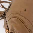 Chloe Paddington Hand Bag Leather Beige Gold Silver Auth am10046V-10