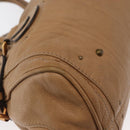 Chloe Paddington Hand Bag Leather Beige Gold Silver Auth am10046V-12