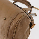 Chloe Paddington Hand Bag Leather Beige Gold Silver Auth am10046V-13